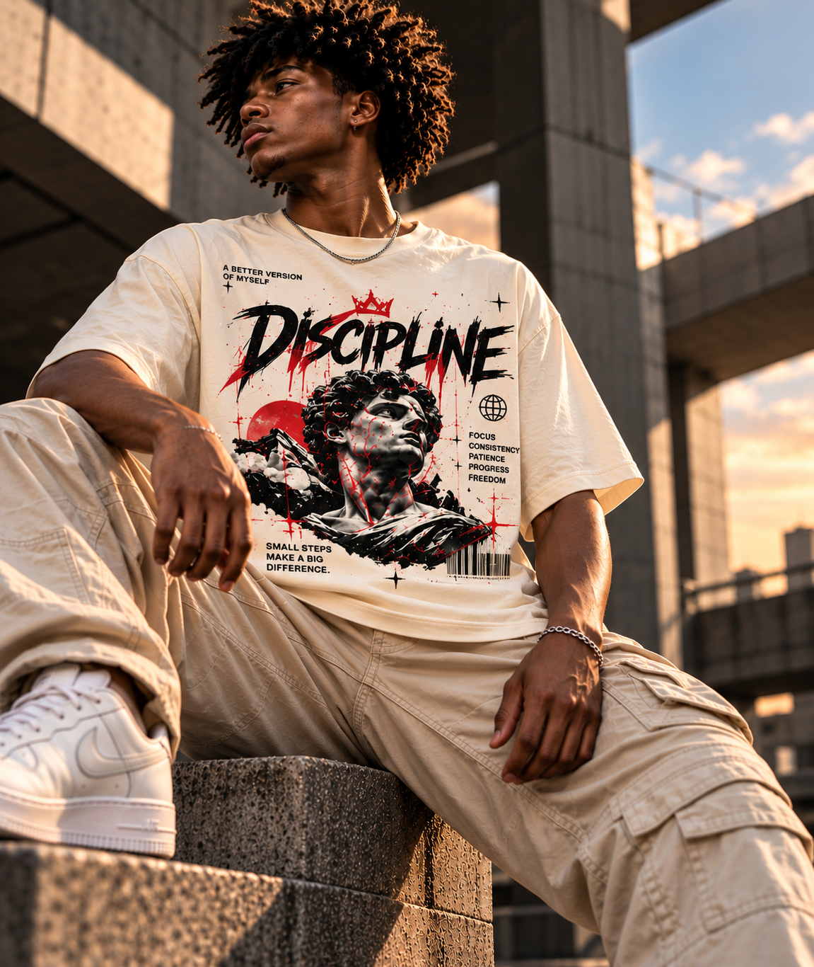 Discipline Graphic T-Shirt — Motivational Warrior Art Tee