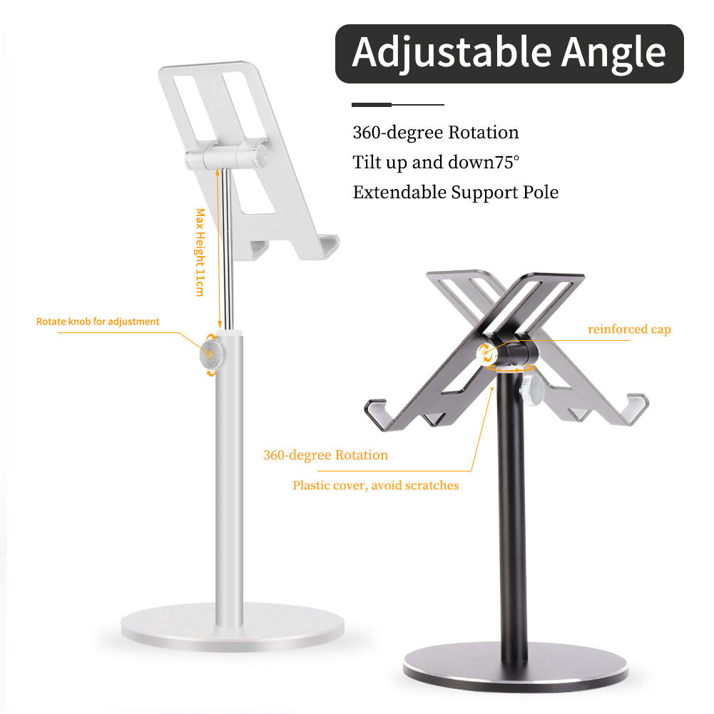 Height Angle Adjustable Desktop Tablet Stand Mobile Phone Holder Alumi ...